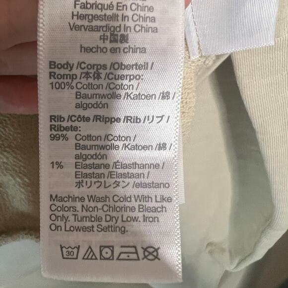 Madewell MWL cream women's Raglan Sweatshirt Size XXS HAS EMBROIDERING "ALI" - Picture 7 of 8